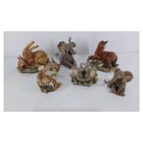 Group of 6 animal figurines, various