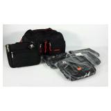Group of six new travel bags, one tote and 5
