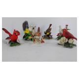 Six Lenox bird and flower figurines