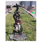 Cast Umbrella Stand with Englishman figure, 20"