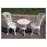 Doll Furniture size 3pc iron works table set,