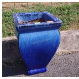 Decorative blue glaze pottery Planter, about