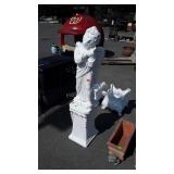 Concrete Garden Lawn Statue, Angel 32" tall sits