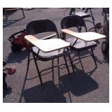 Two Folding chair with Writing Desk Board