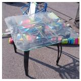 Glass Top aluminum Molded Base, 28x22" high