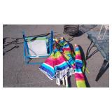Beach Chair, 2 Umbrellas nice color, note the
