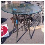 Outdoor Glass top Counter Height Table, 40" top x