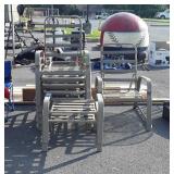 Set of 6 Outdoor Chairs with 2 Footstools, No