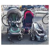 3pc Baby Accessories lot, 2 strollers, car seat,