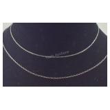 2 Different Size Necklaces Sterling Silver , 3.8