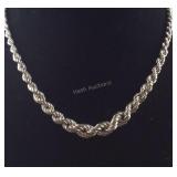 Heavy Sterling Silver Necklace 18" Length, 19.8