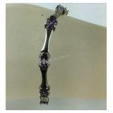 Silver Bracelet With Light Lavender Stones, 8.5
