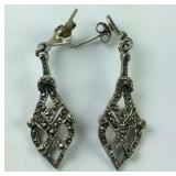 Vintage Sterling Silver Dangling Earrings With