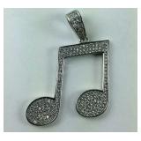 Musical Note Pendant With Small Stones , 5.1