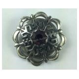 Vintage Pin/Brooch With Ruby Like Stone, 7.9