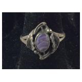 Vintage Ring With A Purple Stone , 2.8 grams