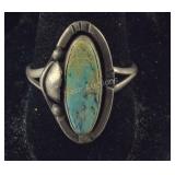 Vintage Ring With Turquoise Like Stone , 4 grams