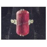 Vintage Ring With Ruby Like Stone , 3.2 grams