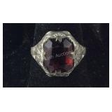 Vintage Ring With A Red Ruby Like Stone , 2.3