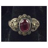 Vintage Ring With Ruby Like Stone And