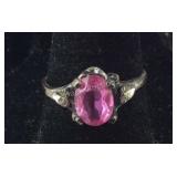 Vintage Ring Pink Tourmaline Stone , 2 grams