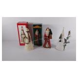 Santa Clus treetopper (2), and Santa Clus figure,