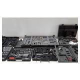 Tools, several socket set cases, two are nearly