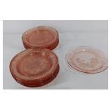 Pink Depression Glass, Rose of Sharon, 16 dinner