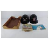 Baseball items, 2 batting helmets, 1992 Price