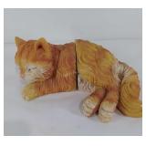Sleeping Cat figure bookends, poly-resin