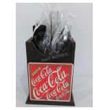 Coca-Cola Flatware Caddy, five 3-piece flatware