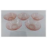 Pink Depression Glass, Rose of Sharon, 5 round