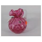 Fenton, pink glass pitcher