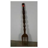 70s kitsch big fork wall decor, 42" tall