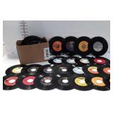Group of 45 rpm vinyl records without covers,