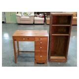 Unfinished desk and book case, book case measures