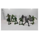 Large toy soldiers, 5" tall, some damage