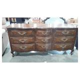 Drexel dresser with mirror, 67.5" x 32" x 19",