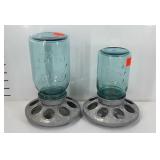 Ball mason jar chicken feeders, 8" and 9" tall