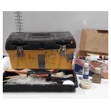 Toolbox with oil painting art supplies, includes
