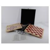 Set of a variety of board games, Chess, Cribbage,