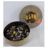 Tin box of buttons