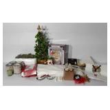 Christmas decor, includes everlasting holly tree,