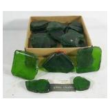 Decorative glass chucks emerald color 2 boxes