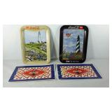 Advertising Coca-Cola trays and place mats