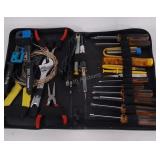 Tools, screw drivers, wire tester, wire cutters,