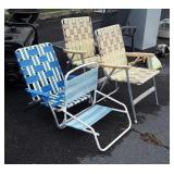 4 Folding Chairs, 2 beach types