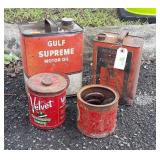 4 Vintage Tin Advertising Cans