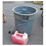 Gasoline can 2 gallon, Rubbermaid brute 20 gallon