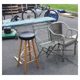 4pc Miscellaneous lot, stool, 2 older Outdoor